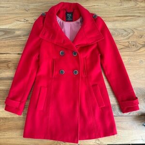 Zara Vibrant Red Pea Coat